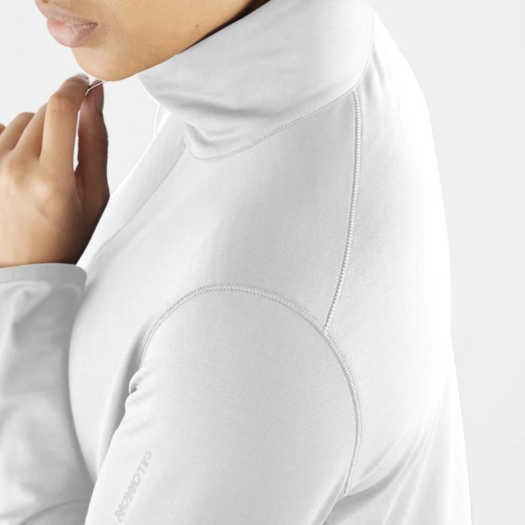 White Salomon Essential Lightwarm Half Zip Women's Jackets | IE PX9540